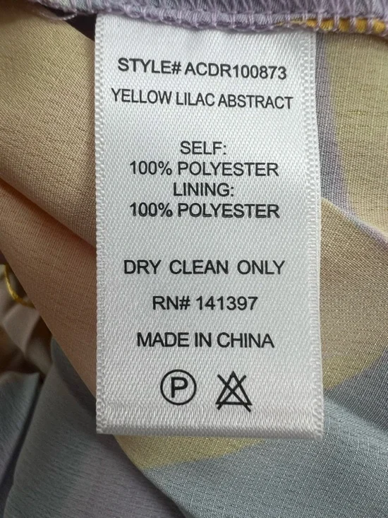 NWT ASTR the Label Blythe Floral Midi Dress yellow lilac abstract Sz M - Picture 10 of 11